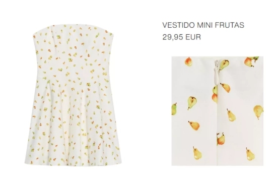 Vestido estampado minimal frutas/ ZARA Vestido estampado minimal frutas/ ZARA