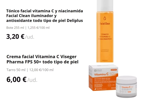 Tónico y crema de Vitamina C/ MERCADONA