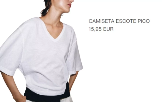 Camiseta escote pico/ ZARA Camiseta escote pico/ ZARA