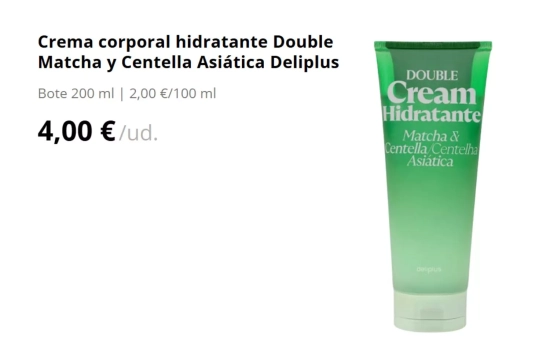 Crema corporal hidratante Double Matcha y Centella Asiática Deliplus/ MERCADONA
