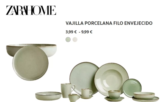 VAJILLA PORCELANA FILO ENVEJECIDO/ ZARA HOME