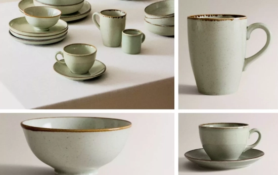 VAJILLA PORCELANA FILO ENVEJECIDO/ ZARA HOME