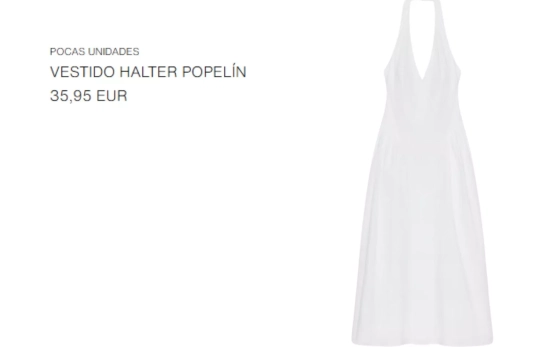 Vestido halter blanco/ ZARA 