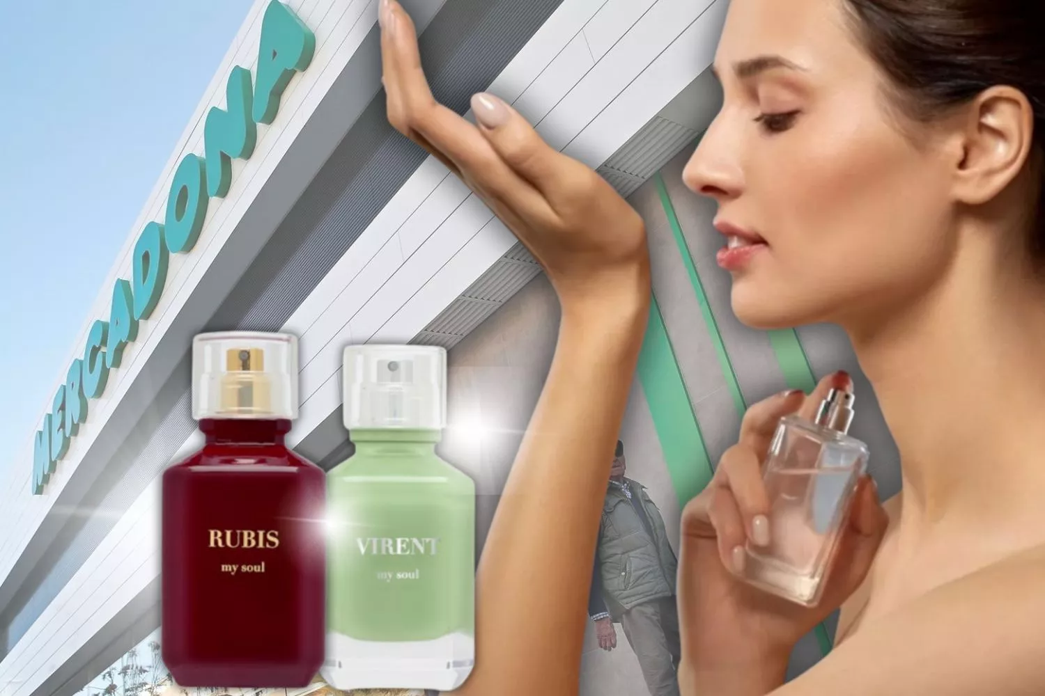 Se esperan colas kilométricas en Mercadona para hacerse con sus nuevos perfumes / Fotomontaje Consumidor Global