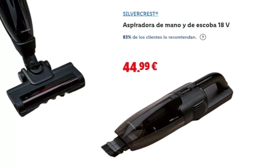 Aspiradora de mano y de escoba 18 V/ LIDL Aspiradora de mano y de escoba 18 V/ LIDL