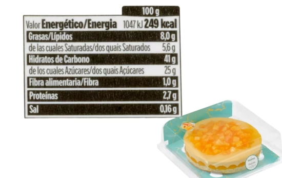 Valores nutricionales tarta tropical Hacendado/ MERCADONA