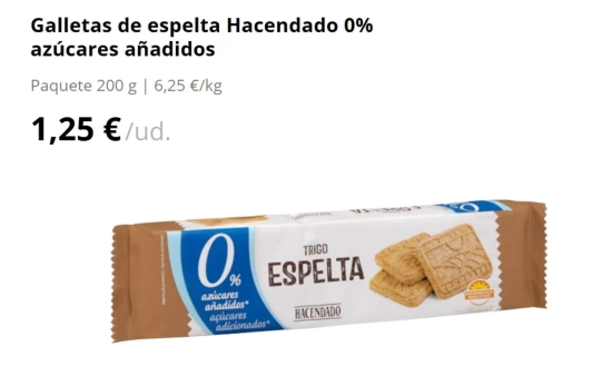 Galleta espelta sin azúcares/ MERCADONA Galleta espelta sin azúcares/ MERCADONA