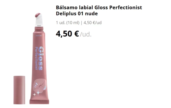 Bálsamo labial Gloss Perfectionist Deliplus 01 nude/ MERCADONA Bálsamo labial Gloss Perfectionist Deliplus 01 nude/ MERCADONA