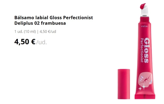 Bálsamo labial Gloss Perfectionist Deliplus 02 frambuesa/MERCADONA Bálsamo labial Gloss Perfectionist Deliplus 02 frambuesa/MERCADONA