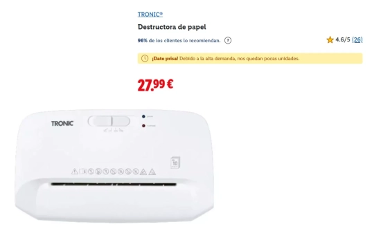 Destructora de papel/ LIDL Destructora de papel/ LIDL
