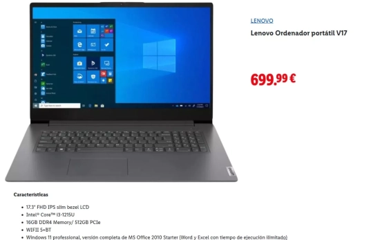 Lenovo Ordenador portátil V17/ LIDL Lenovo Ordenador portátil V17/ LIDL