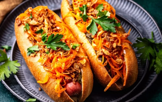 Perritos calientes en pan de brioche/ CANVA Perritos calientes en pan de brioche/ CANVA