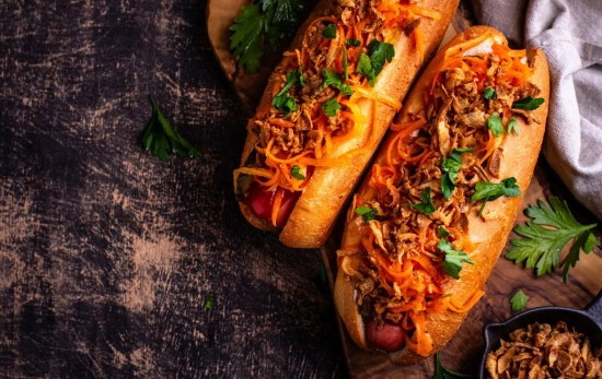 Perritos calientes en un pan de brioche/ CANVA Perritos calientes en un pan de brioche/ CANVA