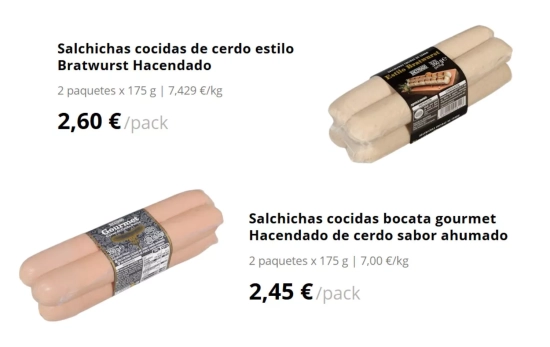 Salchichas gourmet/ MERCADONA Salchichas gourmet/ MERCADONA