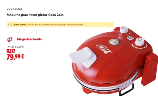 Máquina para hacer pizzas calientes/ LIDL Máquina para hacer pizzas calientes/ LIDL