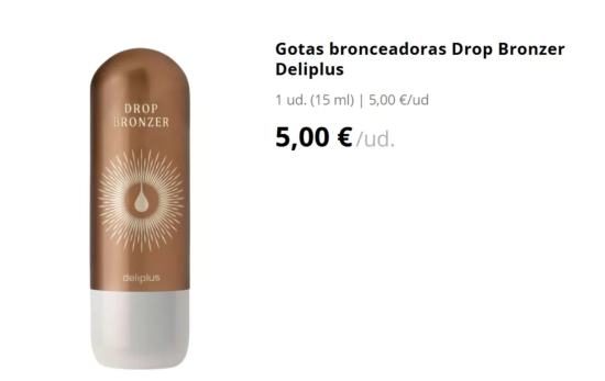 Gotas bronceadoras Drop Bronzer Deliplus/ MERCADONA Gotas bronceadoras Drop Bronzer Deliplus/ MERCADONA