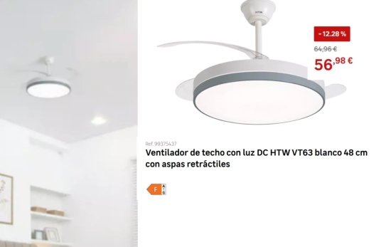Ventilador de techo Atlantis 72W 4 aspas retráctiles con mando a distancia blanco/ LEROY MERLIN Ventilador de techo Atlantis 72W 4 aspas retráctiles con mando a distancia blanco/ LEROY MERLIN
