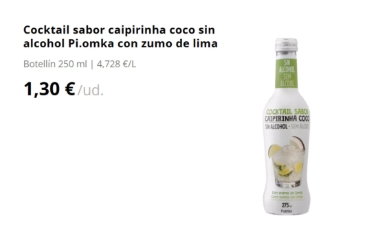 Cocktail sabor caipirinha coco sin alcohol / MERCADONA Cocktail sabor caipirinha coco sin alcohol / MERCADONA