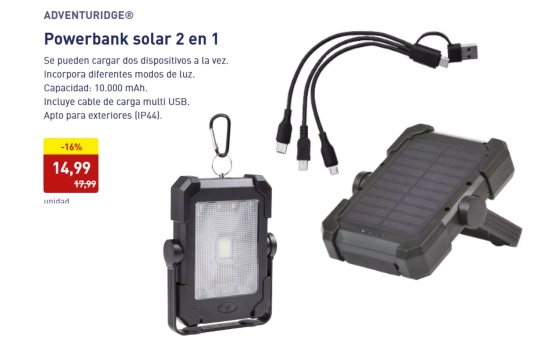 Powerbank solar 2 en 1/ ALDI