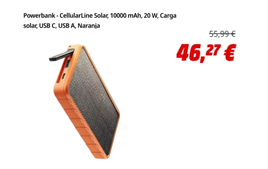Powerbank CellularLine Solar/ MEDIAMARKT