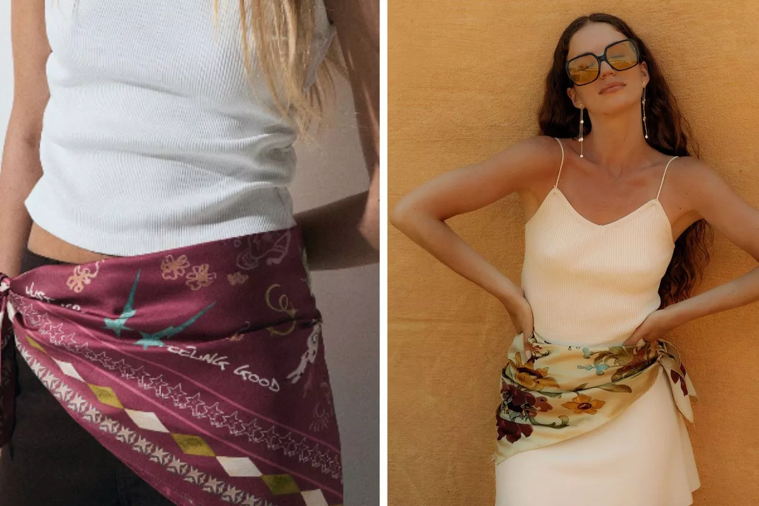 El pañuelo como cinturón, la nueva tendencia en accesorios / Fotomontaje CONSUMIDOR GLOBAL