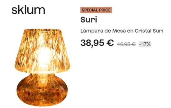 Lámpara de Mesa en Cristal Suri/ SKLUM Lámpara de Mesa en Cristal Suri/ SKLUM