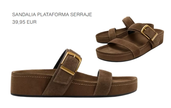 Sandalia plataforma serraje/ ZARA Sandalia plataforma serraje/ ZARA
