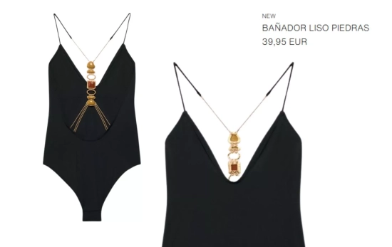 Bañador negro joya/ ZARA Bañador negro joya/ ZARA