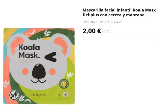 Mascarilla de koala/ MERCADONA Mascarilla de koala/ MERCADONA
