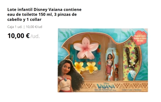 Lote infantil Disney Vaiana/ MERCADONA Lote infantil Disney Vaiana/ MERCADONA