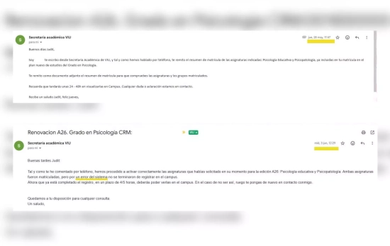 Respuestas por parte de secretaría a la alumna / CEDIDAS - Fotomontaje CG Respuestas por parte de secretaría a la alumna / CEDIDAS - Fotomontaje CG