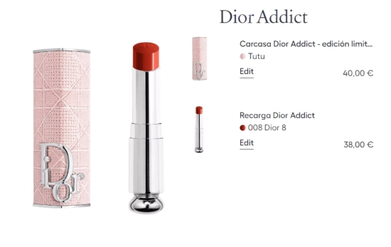 Pintalabios de Dior con lip case/ DIOR Pintalabios de Dior con lip case/ DIOR