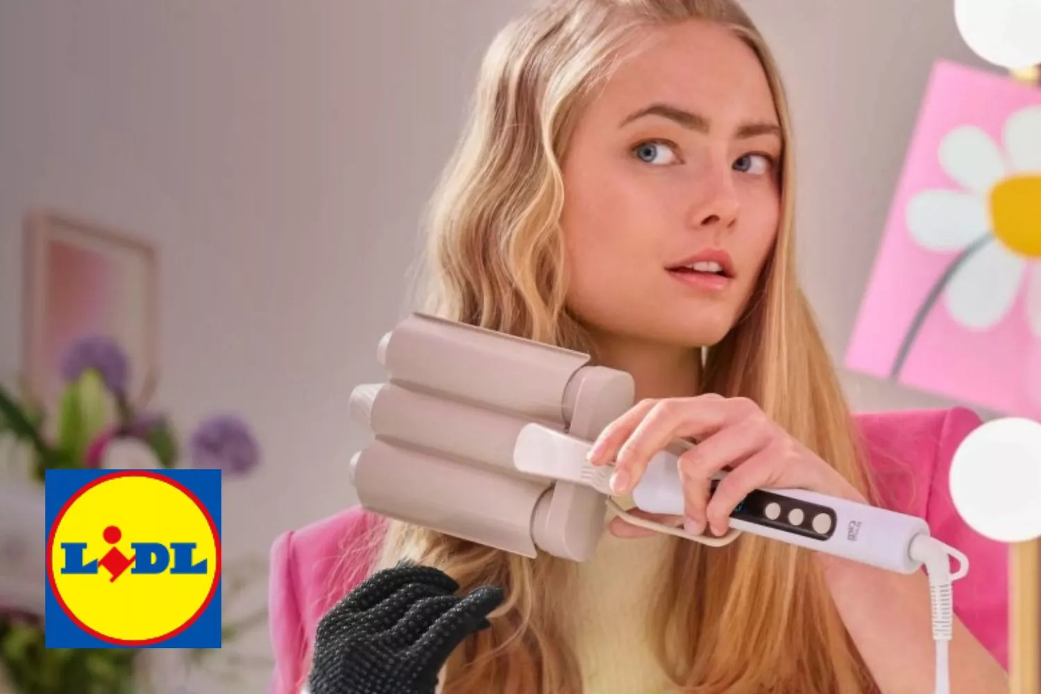 El moldeador de Lidl permite hacer ondas surferas / Fotomontaje CONSUMIDOR GLOBAL
