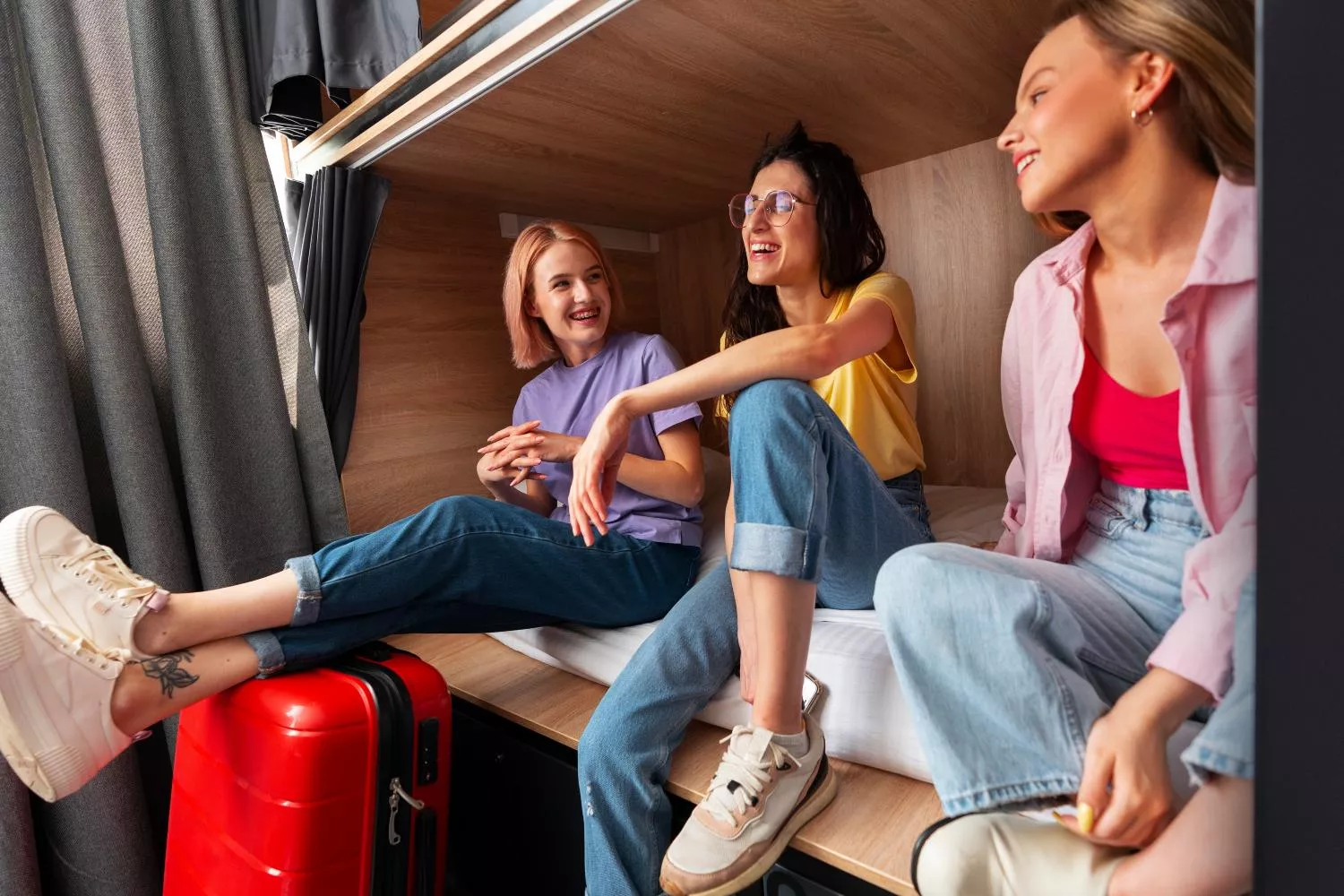 Jóvenes en un hostel   FREEPIK