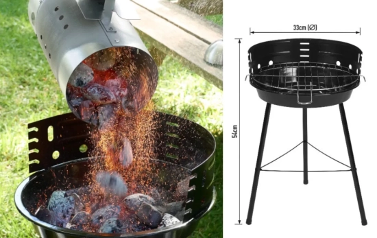 Barbacoa redonda de carbón/ LIDL