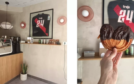 El interior del espacio, con una camiseta del futbolista Óscar Trejo