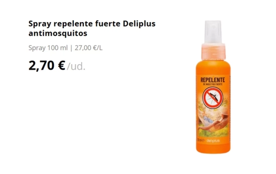 Spray repelente fuerte Deliplus antimosquitos/ MERCADONA Spray repelente fuerte Deliplus antimosquitos/ MERCADONA