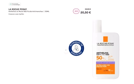 LA ROCHE POSAY Anthelios Uv Mune 400 Fluido Antimanchas/DRUNI