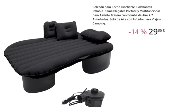 Colchón hinchable para el coche/ AMAZON