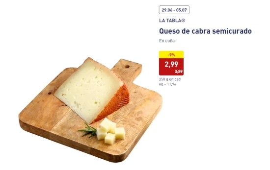 Queso de cabra semicurado/ ALDI Queso de cabra semicurado/ ALDI