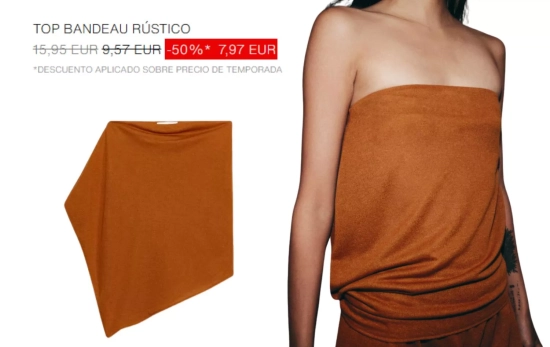 TOP BANDEAU RÚSTICO/ ZARA