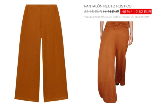 PANTALÓN RECTO RÚSTICO/ ZARA
