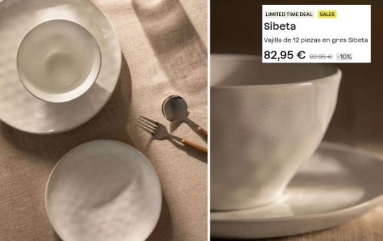 Sibeta, vajilla de diseño en gres por 82,95 euros/ SKLUM