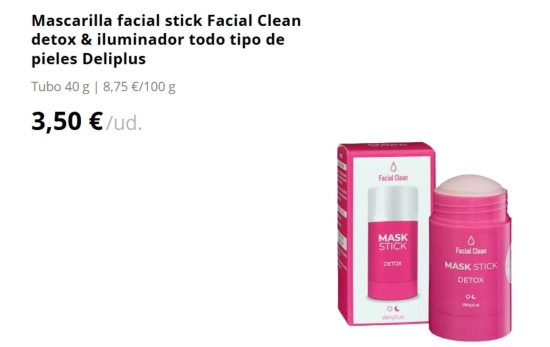 Mascarilla facial stick Facial Clean detox & iluminador/ MERCADONA Mascarilla facial stick Facial Clean detox & iluminador/ MERCADONA