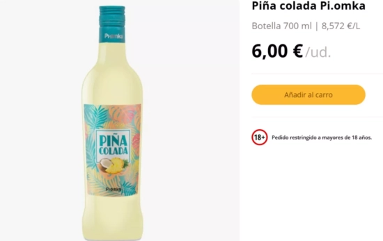 Piña colada Pi.omka / MERCADONA Piña colada Pi.omka / MERCADONA