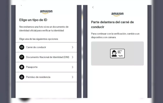 Amazon pide los datos biométricos a un cliente para hacer una devolución Fotomontaje CG Amazon pide los datos biométricos a un cliente para hacer una devolución Fotomontaje CG