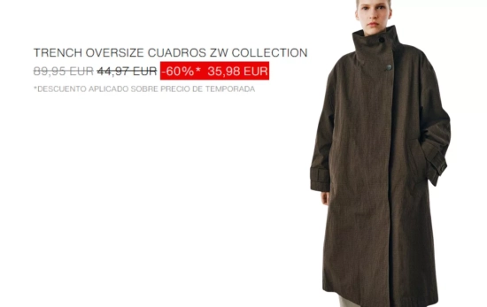 trench oversize de cuadros/ ZARA trench oversize de cuadros/ ZARA
