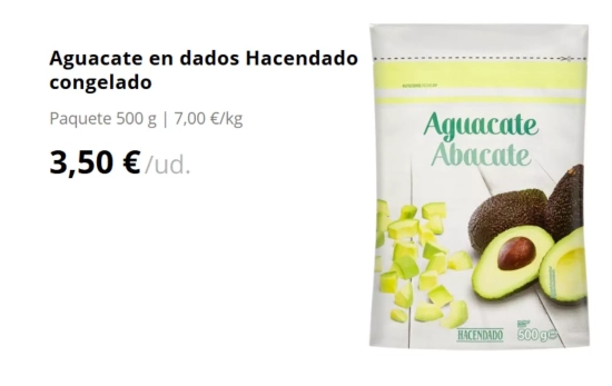 Aguacate congelado/ MERCADONA Aguacate congelado/ MERCADONA