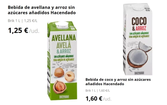 Bebidas vegetales/ MERCADONA Bebidas vegetales/ MERCADONA