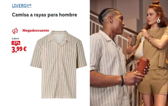 Camisa a rayas para hombre/LIDL